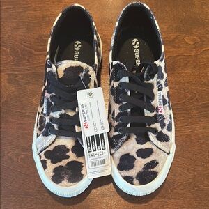 Superga Animal Print Sneakers with Black Accents
